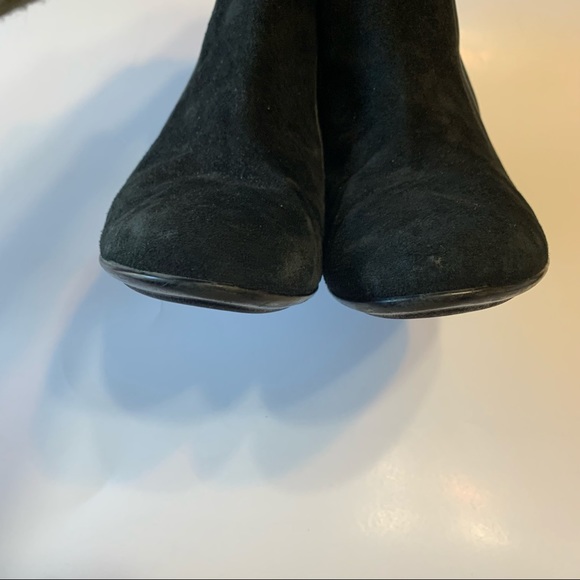Sofft Black Suede Side Zipper Ankle Boots - Picture 6 of 11